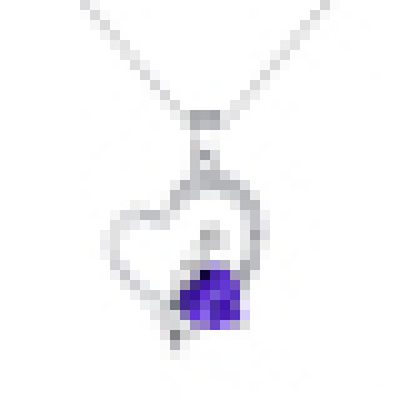 Personalidade Feminina Sterling Silver Heart-Shaped Colar De Pingente De Cristal Roxo